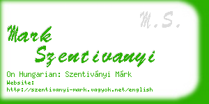 mark szentivanyi business card